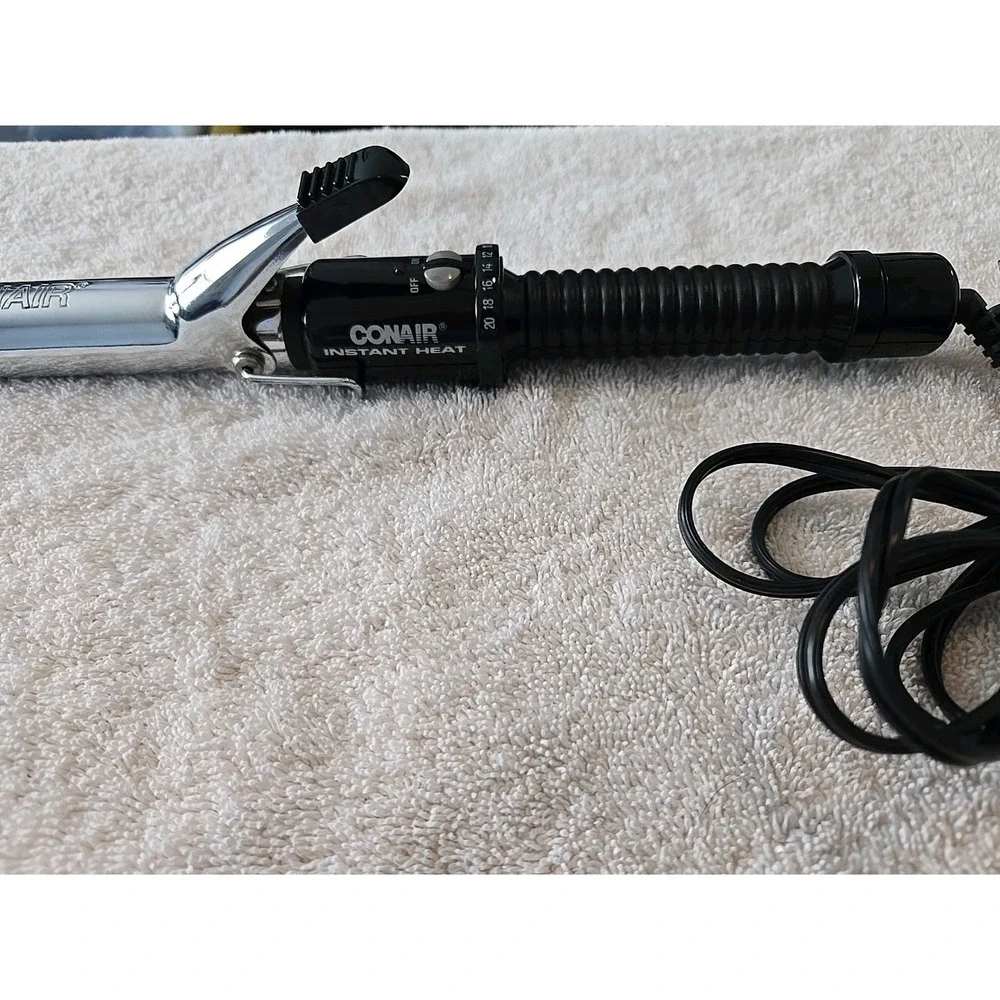 Conair Instant Heat Curling Iron, 1-inch barrel‎ Model CD87X Black/Silver Tested